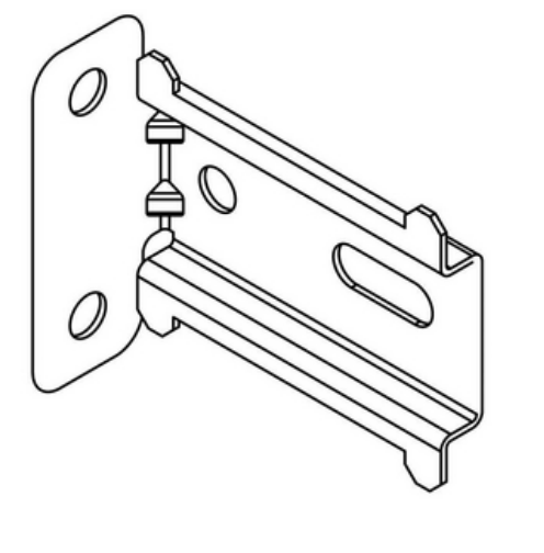 Angled wall mounting plate for DIN rail mounting, 40 mm - 942177001